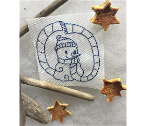 Stickdatei - Schneemann Alphabet Buchstabe O